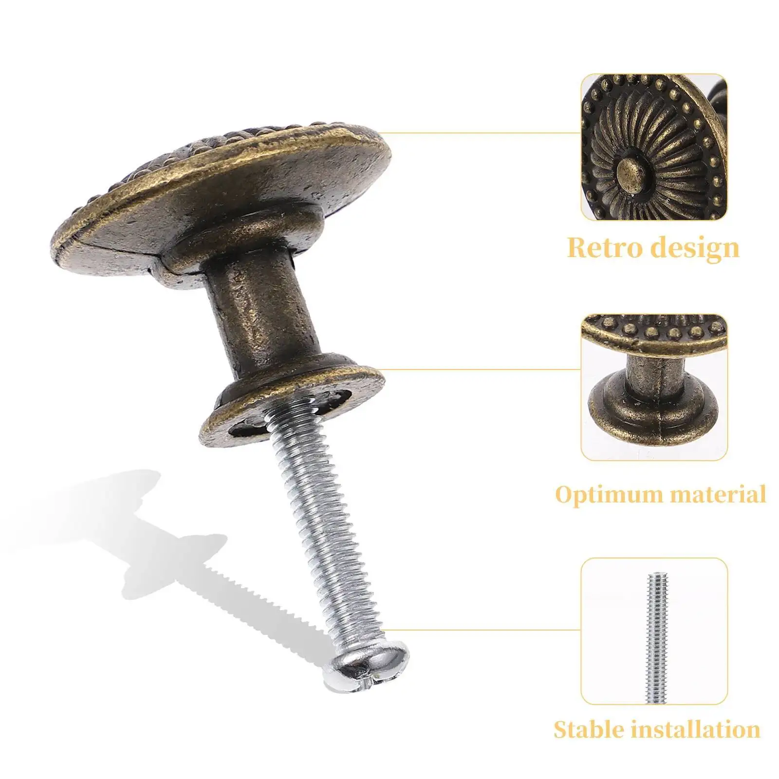 

4Pcs Vintage Zinc Alloy Handles Style Drawer Pulls Bronze Cabinet Knobs For Cupboard Wardrobe Furniture Door Supply