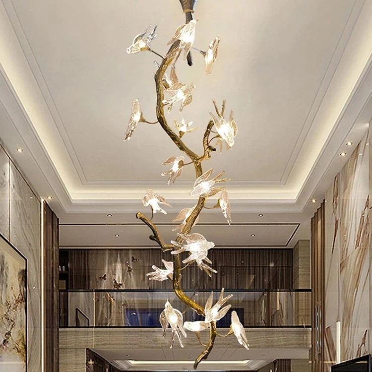 Contemporary Style Residential Decoration Hotel Lobby Villa Staircase Custom Luxury Crystal Project Chandelier Lamp