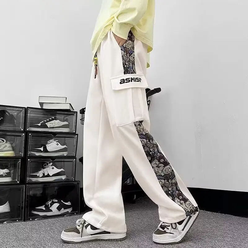 2023, wiosenne jesienne spodnie męskie Hip Hop Fashion Streetwear spodnie do biegania męskie dorywczo odzież męska spodnie dresowe z elastyczną talią męskie