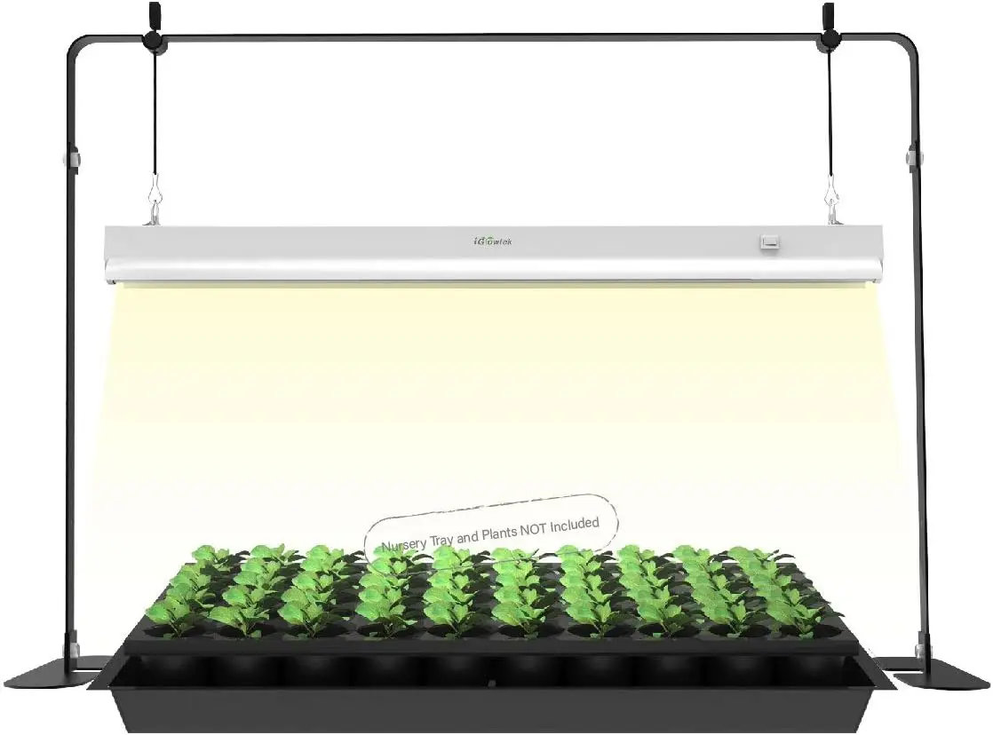 Adjustable LED Grow Light for Indoor Plants, Seed Starting with Natural Spectrum, Iron Frame & On-Off Switch