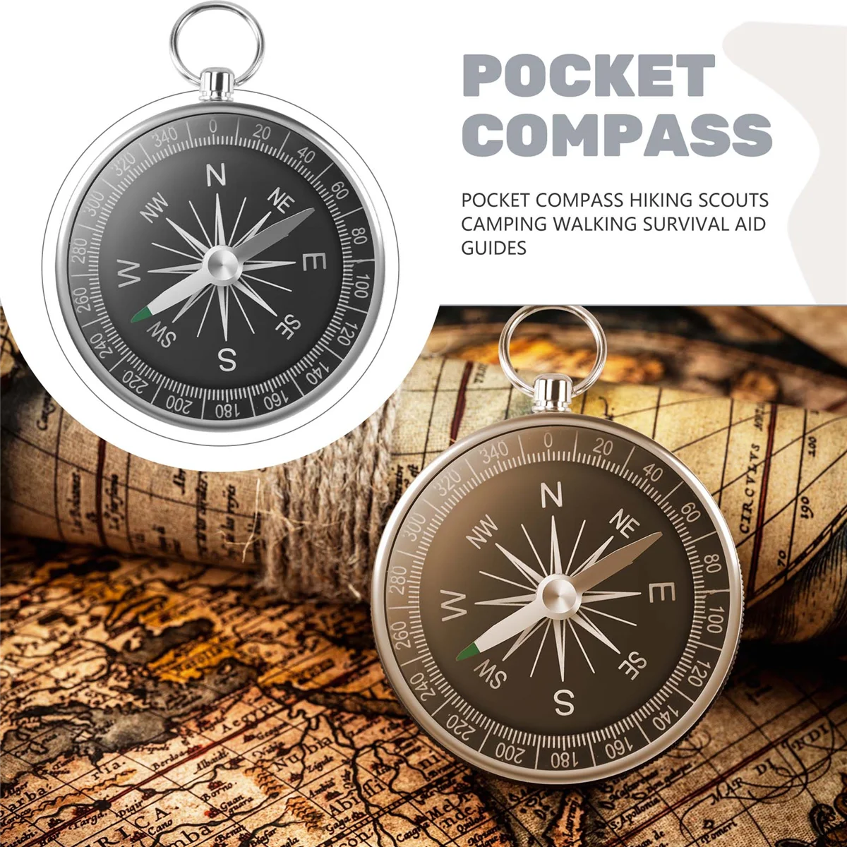 POCKET COMPASS HIKING SCOUTS CAMPING WALKING SURVIVAL AID GUIDES