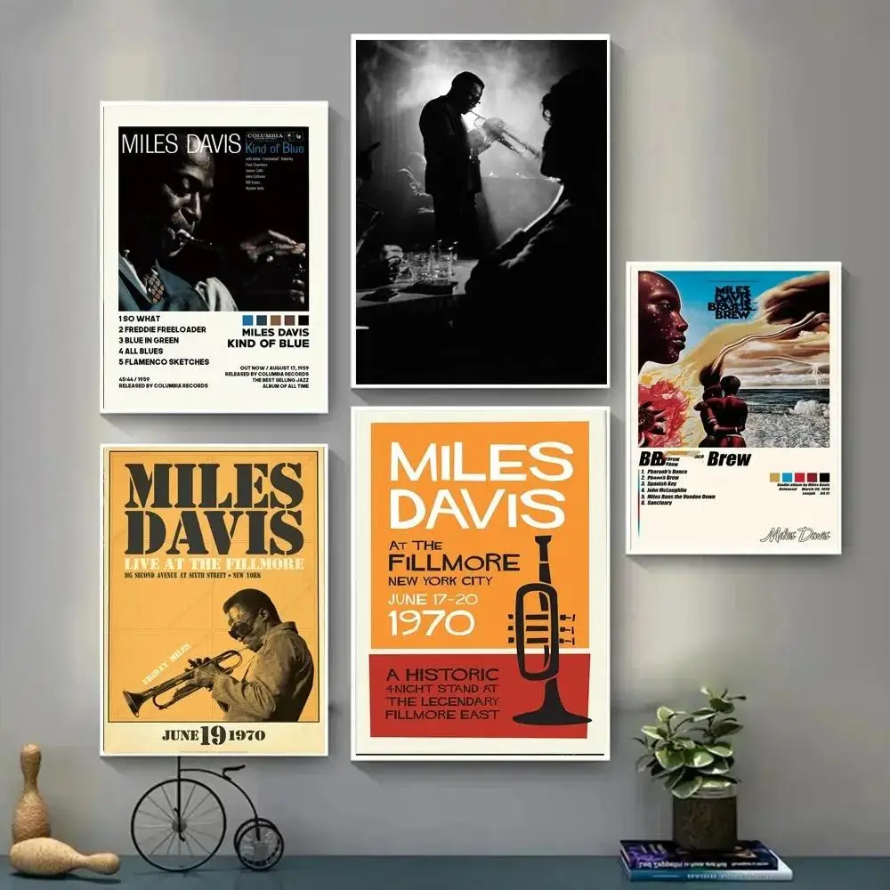 Miles Davis Kind of Blue Jazz Music Poster Canvas Art Print Wall Decor for Living Room Home Gift