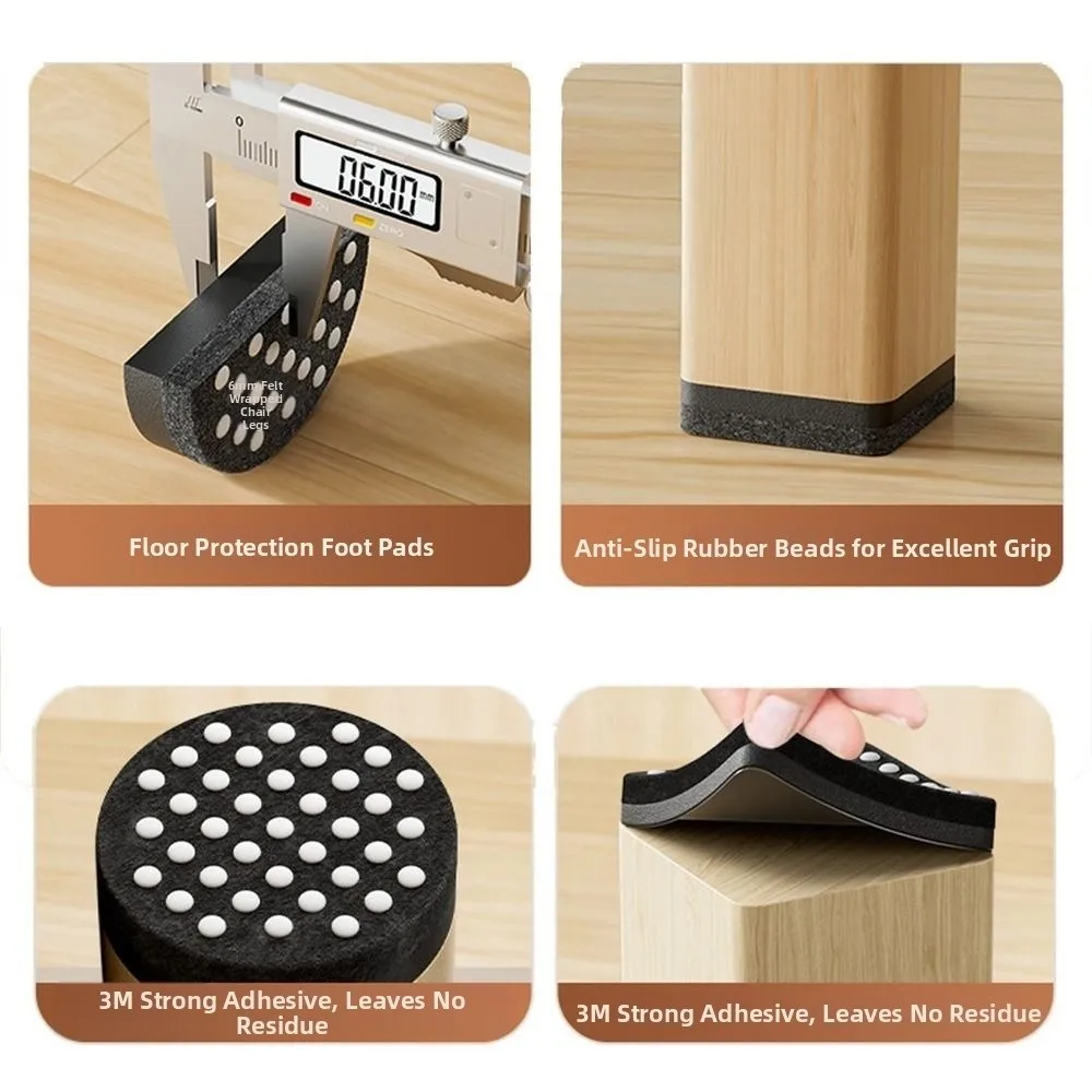 Self Adhesive Furniture Leg Pads EVA Foam Non-Slip Chair Leg Pads Noise Reducing Textured Surface Furniture Feet Protectors