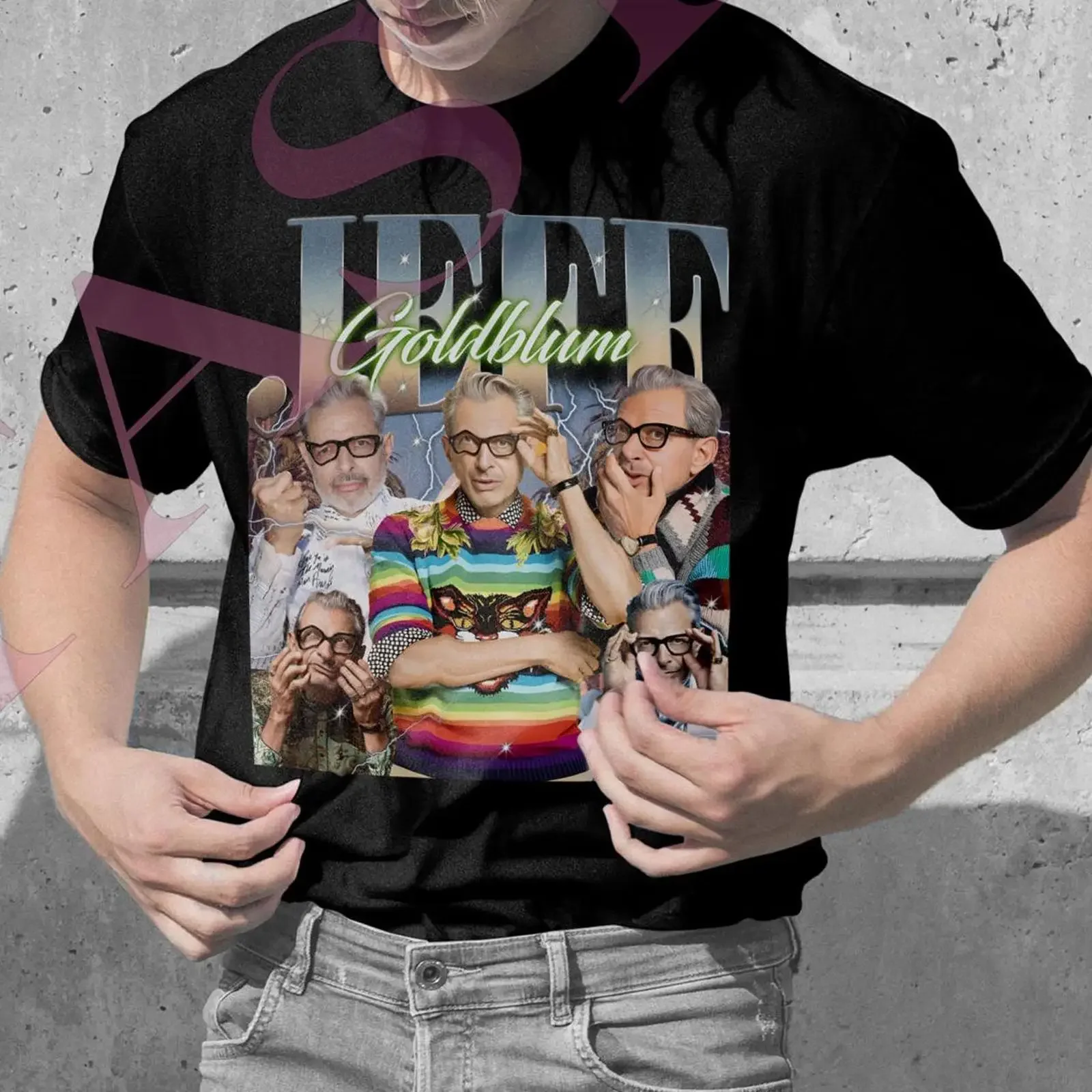 JEFF GOLDBLUM T Shirt Ian Malcolm Seth Brundle Oz Wizard SweaT vintage Washed designer clothes Unisex graphic Breathable homme