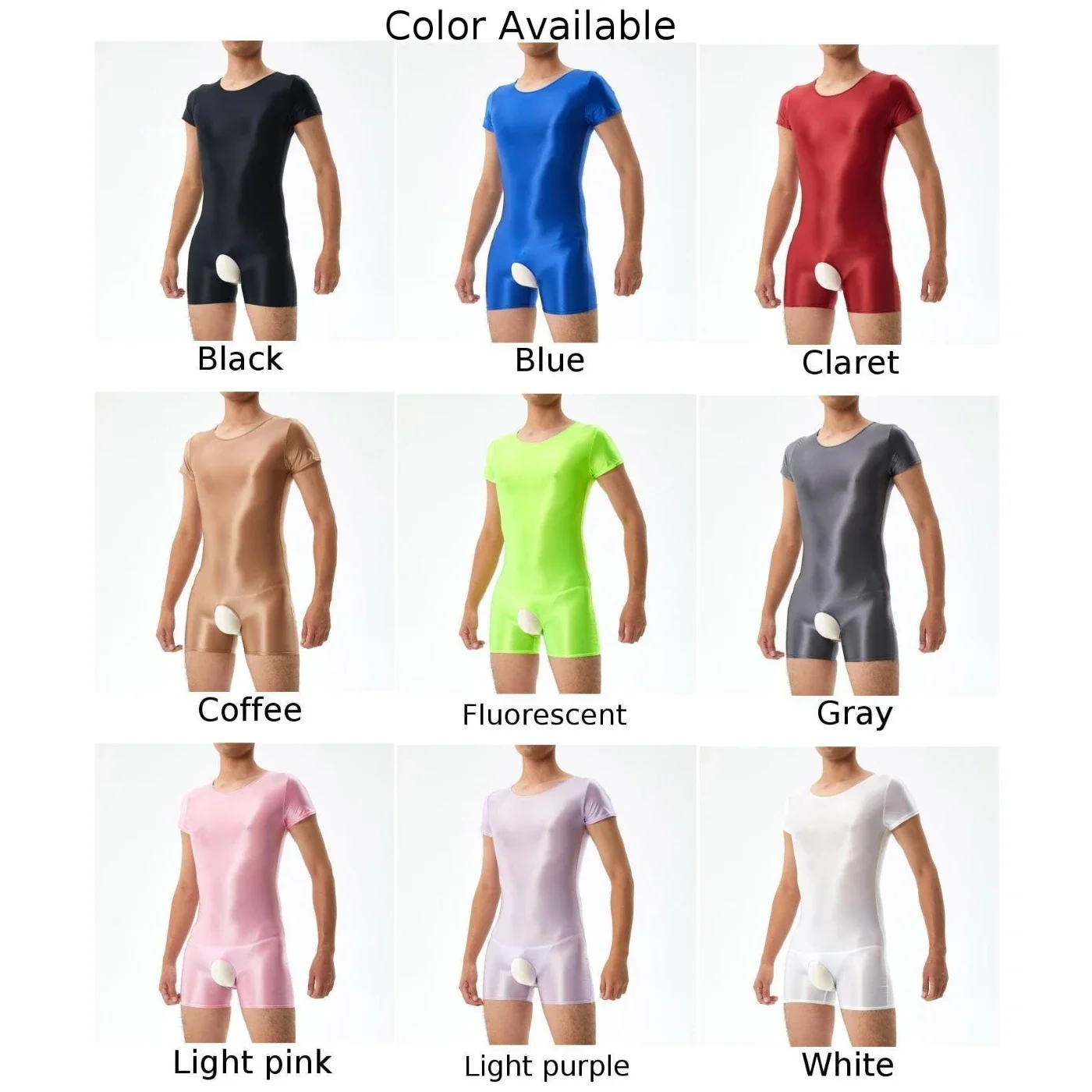 Bodysuit magro lustroso dos homens, Collant elástico do tanque, roupa interior crotchless, macacão