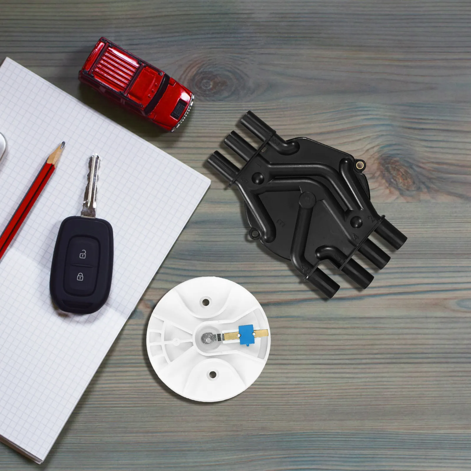 

1Set Distributor Cap and Rotor Kit Heavy Duty Ignition Distributor Cap Replacement Car Electronic Shielding Max Ignition Power