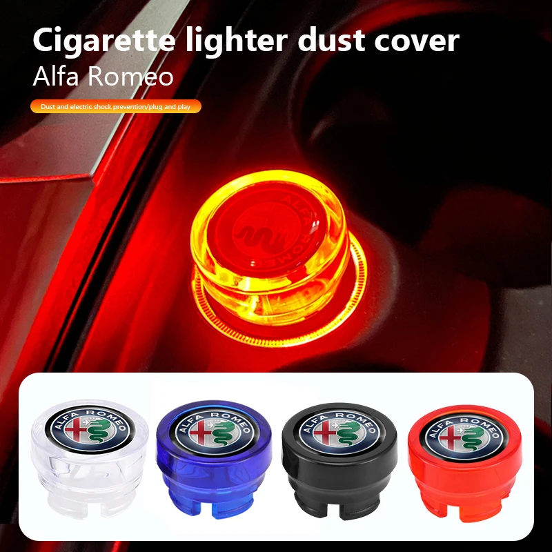 Car Cigarette Lighter Cover DustProof Decoration Cap For Alfa Romeo Giulia Stelvio Giulietta 156 159 147 Mito Tonale Brera Disco