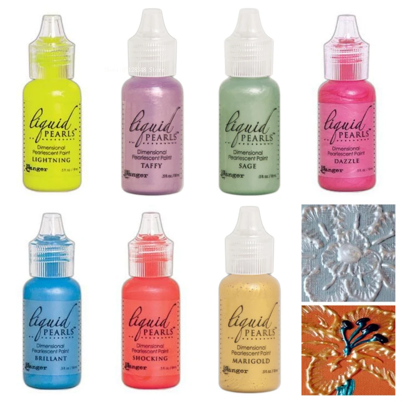 18ml/bottle Pearlescent Pigment Pearl Liquid Handmade DIY Fabric Paper Soft Clay Accessories Handcrafted Figurines Handicrafts