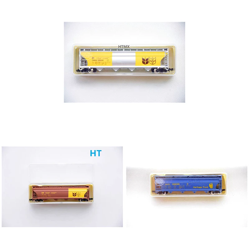 American MP N Scale 1:160 55 Feet Yellow Wheat Grain Transport Train Carriage CPWX Freight Hopper Car Model Collection Ornaments