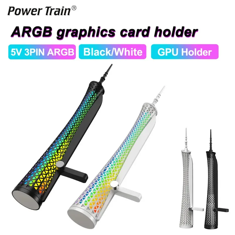 

Кронштейн для видеокарты Power Train ARGB, 5 В, 3 контакта, украшение для компьютера, держатель для видеокарты, графического процессора, регулируемая по высоте кантон-башня