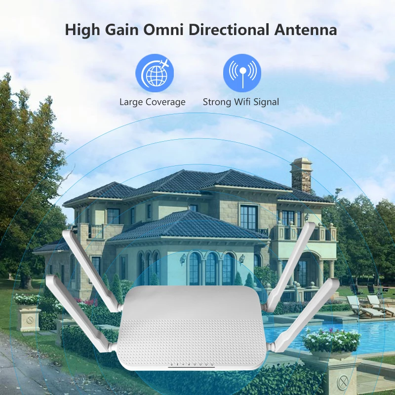 ZBT High Speed Wifi Router Home Wi-Fi 1200Mbps 16MB 256MB 4*Gigabit LAN Support 4G USB Modem Dual Bands 2.4ghz 5ghz Antenna