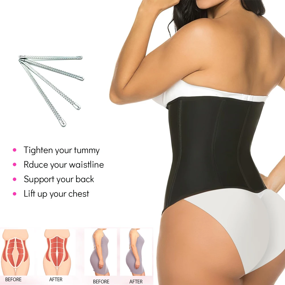 WEFITON 1 Stück Taillentrainer für Damen, Unterbrust, Bauchkontrolle, Taillenmieder, Korsett, Sanduhr, Body Shaper, Reißverschluss und Haken
