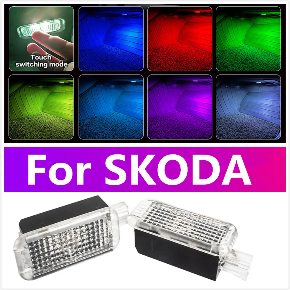 Nueva luz LED para reposapiés de coche, accesorios de lámpara de ambiente para SKODA Octavia A5 A7 A8 Citigo Fabia 6Y 5J NJ Scala Yeti 5D 5L Superb