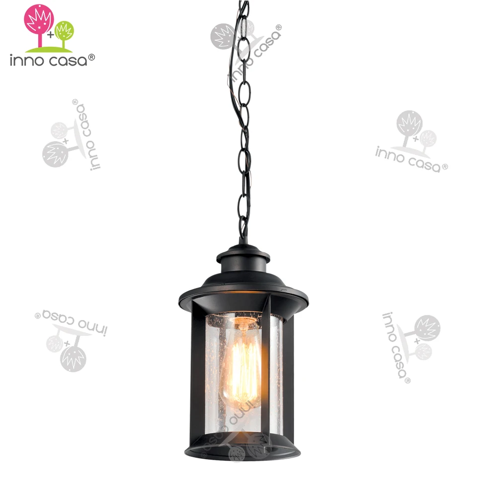 CO-002 China Manufacturer Bubbled Glass Shade Industrial Outdoor Hanging Lantern Pendant Light Lamp