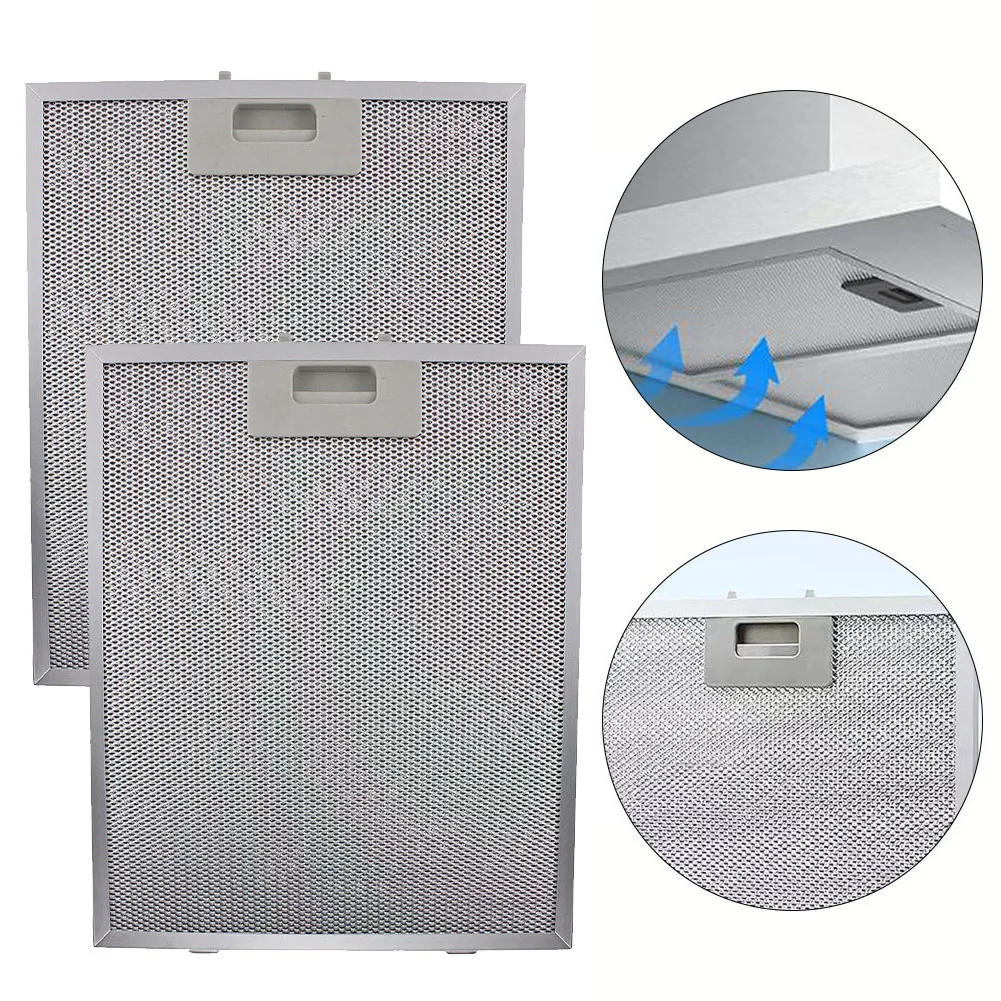 Filtros para campana extractora, Extractor de cocina, filtro de ventilación, 350x285x9mm, malla de filtro de acero inoxidable, 2 uds.