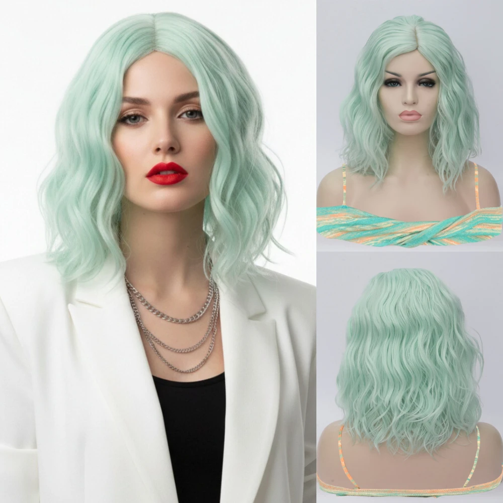 

Короткий волнистый парик боб с челкой для женщин, термостойкий, синтетический, для Хэллоуина, косплея и тематических мероприятий