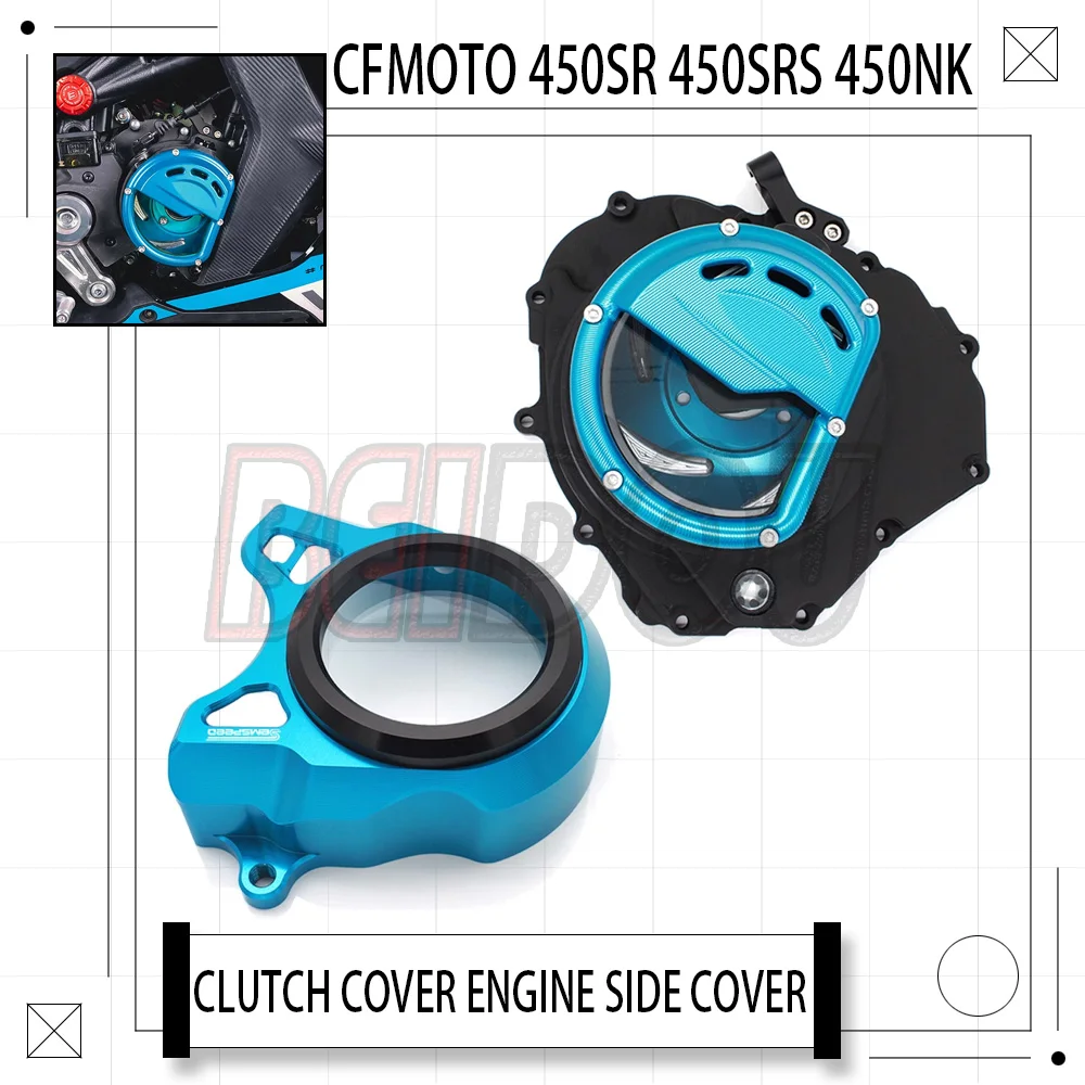 

For CFMOTO 450SR 450SRS 450NK SR450 SRS450 NK450 Motorcycle Transparent Clutch Cover Engine Side Cover Chain Cover