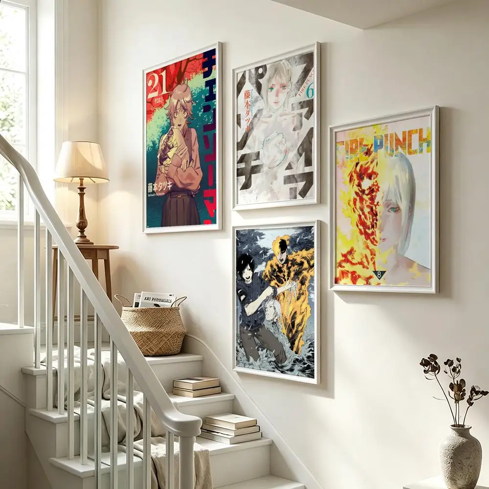 comic Fire Punch Poster Poster HD Waterproof Self-adhesive Art Print Wall Decor for Bedroom Living Room Gift