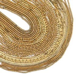 AAA+ Retention Color Natural Hematite Stone Gold Plated Round Square Irregular Heart Loose Beads For Jewelry Making DIY Bracelet
