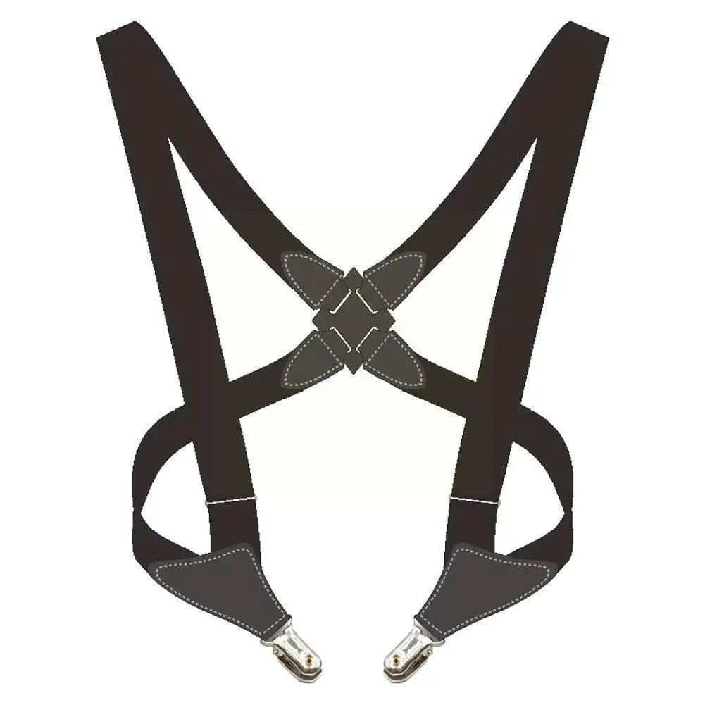 Adjustable Men\'s Suspenders Braces X Shape Elastic Trousers Side Suspensorio Crossover Accessories Strap Clip Apparel Adult A0R9