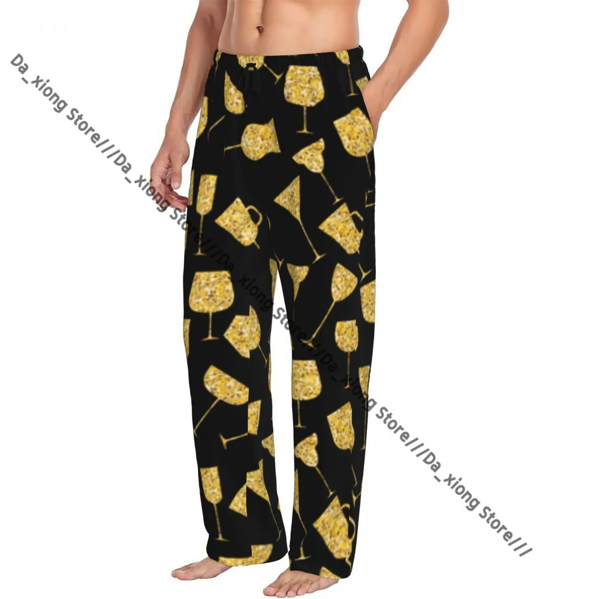 Martini Glass Pattern Mens Pajamas Pyjamas Pants Lounge Pants Sleep Bottoms