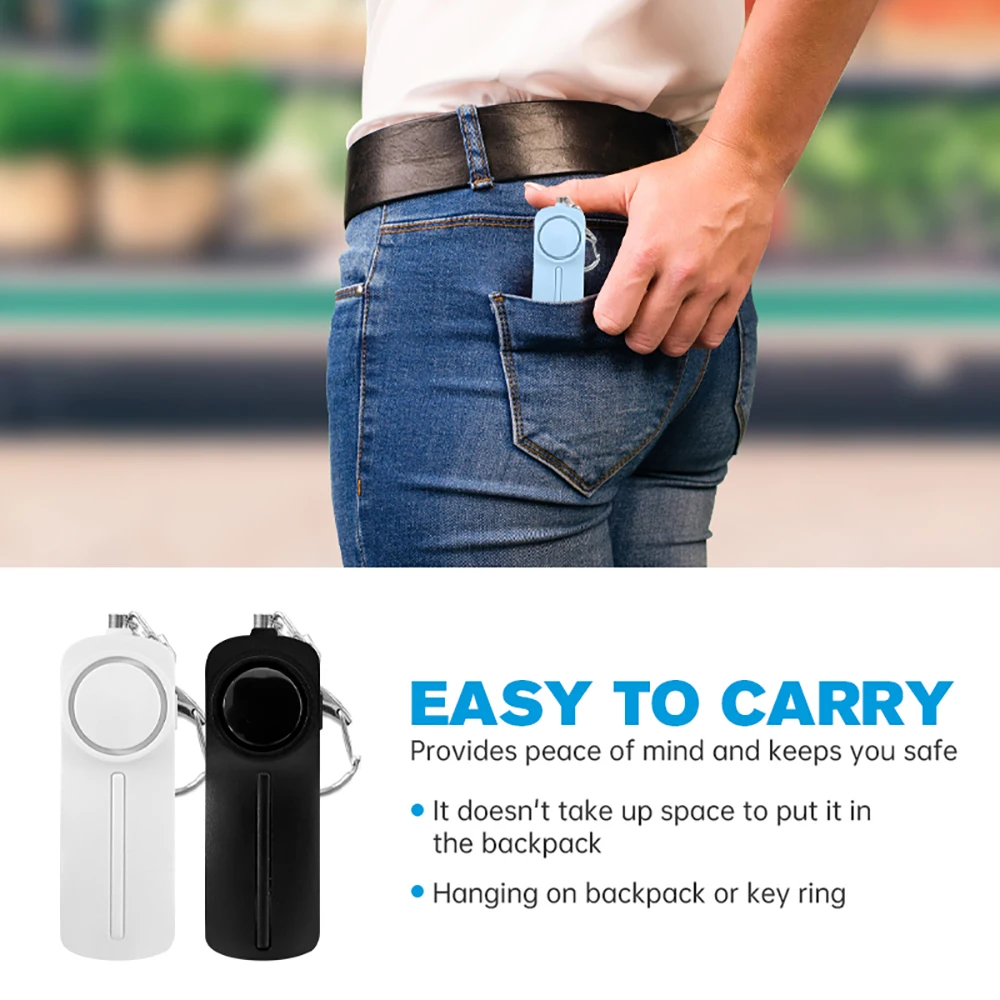 Personal Security Alarm 130db Sound Self Defense Loud Alarm Keychain Portable Antiwolf Girl Child Women Security Protect Alert