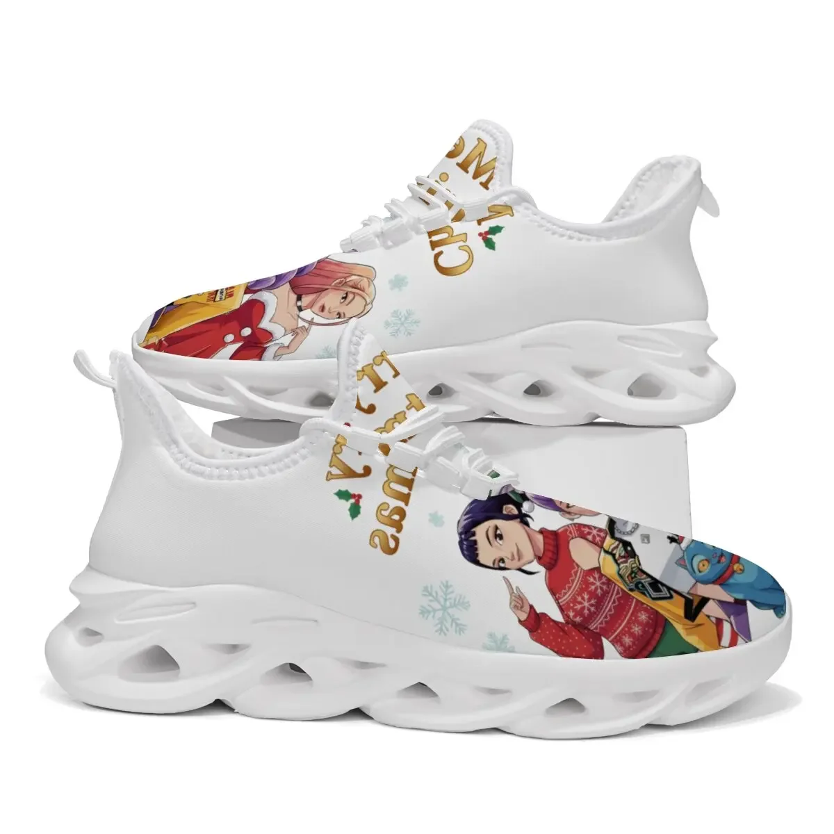 가족 친화적인 사계절용 평평한 바닥의 '마녀 사냥꾼 팀' 애니메이션 가상 캐릭터 레이스업 부드러운 밑창 캐주얼 스포츠 신발