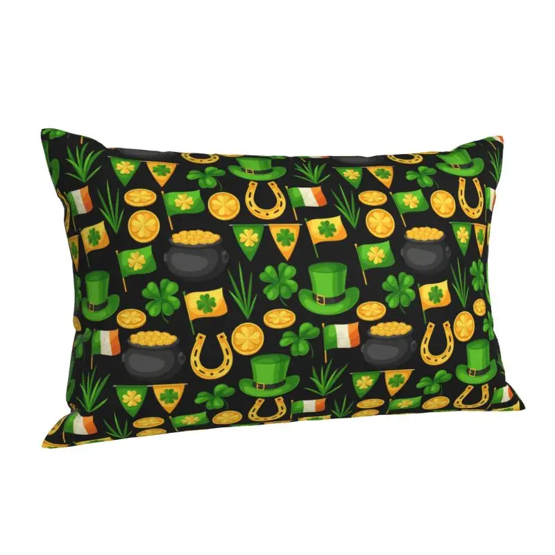 Custom Modern St. Patrick's Day Cushion Cover Polyester Throw Pillow Case Rectangle