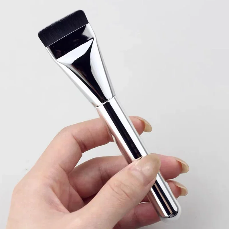 Pincel de base ultrafino, leve e fino, pincel de contorno facial, pincel de contorno plano, mistura de base, creme, pincéis de maquiagem