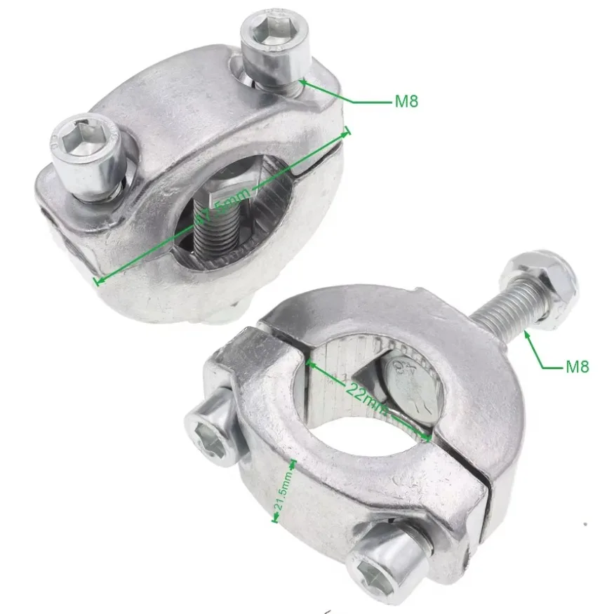 범용 핸들바 바 라이저 마운트 브래킷 클램프, M8 볼트 포함, 47cc 49cc 풋 미니 모토 더트 바이크에 적합, 7/8 인치, 22mm, 1 세트