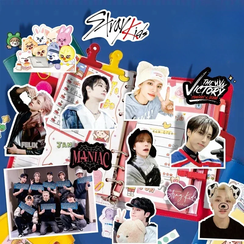 60pcs/bag Kpop Fans Sticker Skz Team Music Boy Band Decoration Suitcase Scrapbook Phone Laptop Stationery Stray Toy