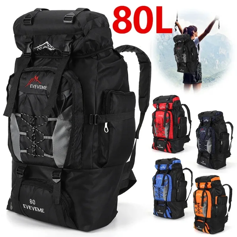 

Large 80L Travel Bag Camping Backpack Hiking Army Climbing Bags Mountaineering Sport Bag Outdoor Shoulder Backpack Men Women