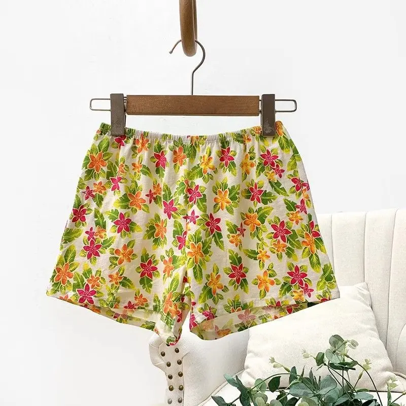 Shorts Women's Bottoms Cotton Pants Floral Print Sleepwear Pants Womens Beach Shorts 2026 Summer Loose Shorts Thin Pajamas Women