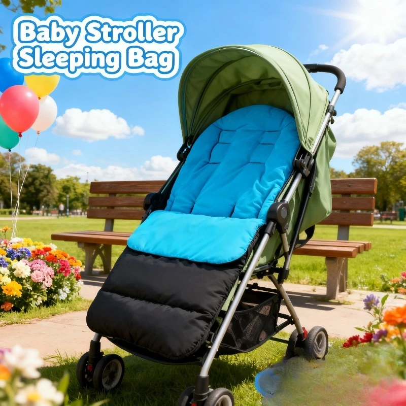 بطانية عربة أطفال شتوية عالمية مع بطانية قطنية إضافية وغطاء قدم سميك لعربة الأطفال للرضع #1
