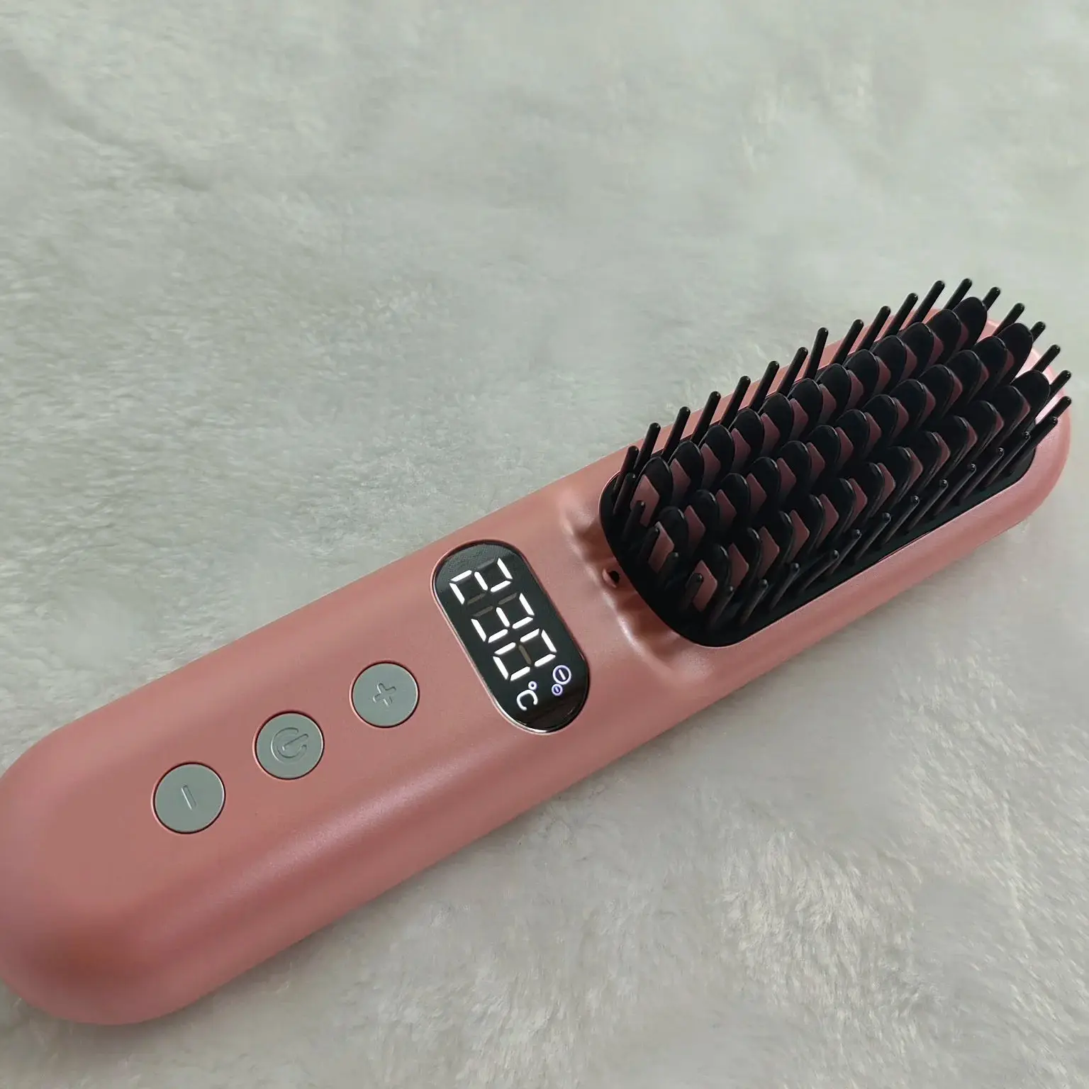 Cordless Portable New Hair Straightener Negative Ion Ceramic Comb Brush Heated Electric Hot Air Brush