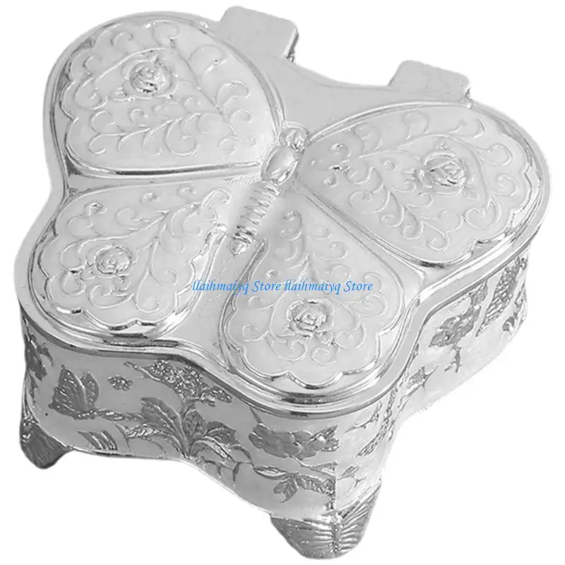 

573B элегантный металлический футляр для ювелирных изделий, портативные органайзеры, коробка для демонстрации сережек в форме