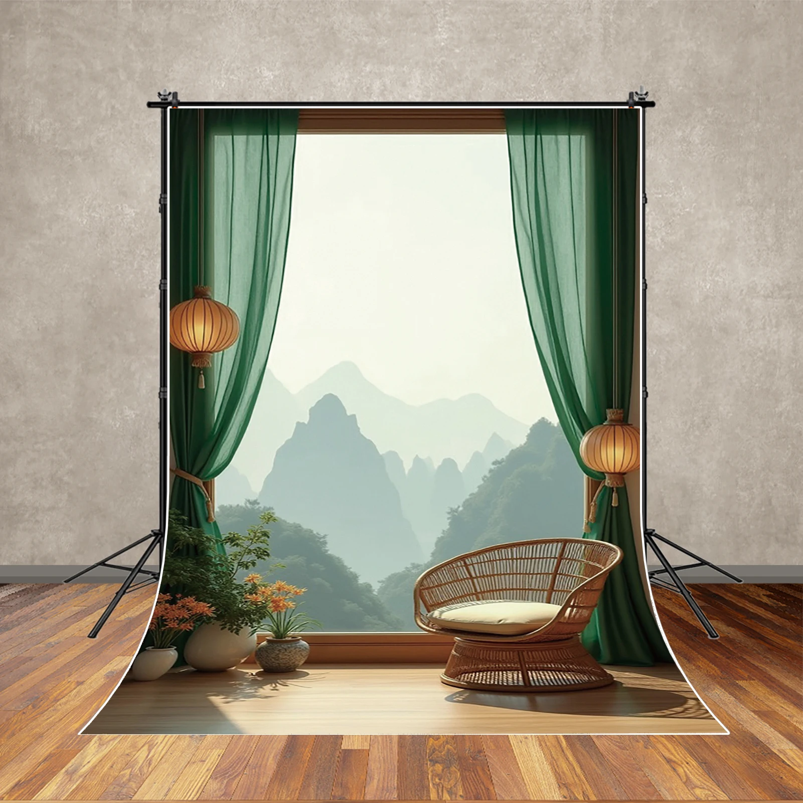 MOON.QG خلفية الغرفة القديمة شاشة دائرية خلفية نباتية ديكور المنزل خلفية التصوير الفوتوغرافي التقاط الصور خلفية الصورة #3