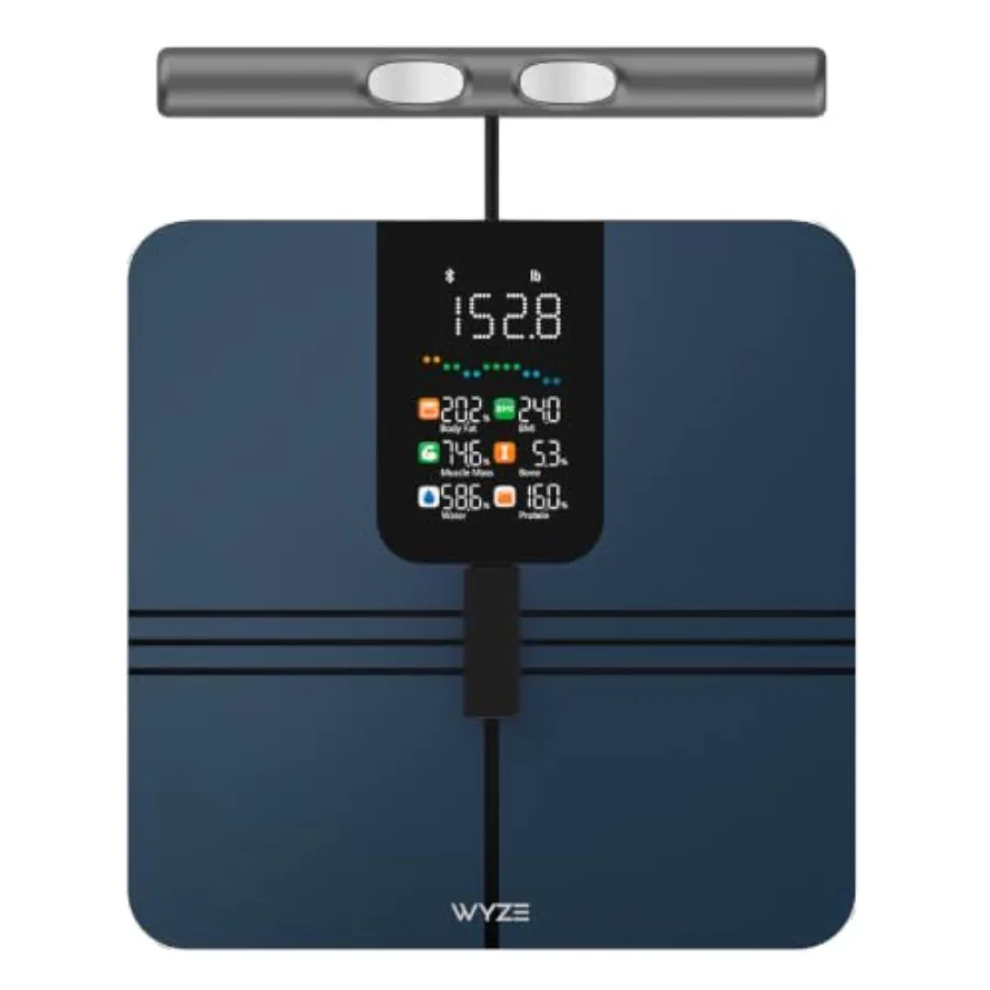 Wyze Smart Scale BodyScan with Handle: 8-Electrode body composition scale for weight, BMI, fat, muscle, segmental analysis; 400