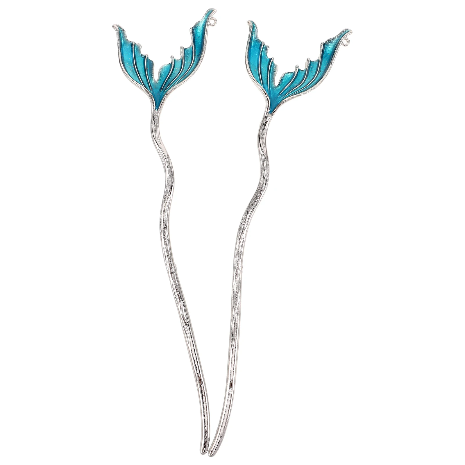 

2pcs Fishtail Irregular Design Chinese Style Headwear Women Pins Vintage Hair Hairpin Chinese Style Hair Stick
