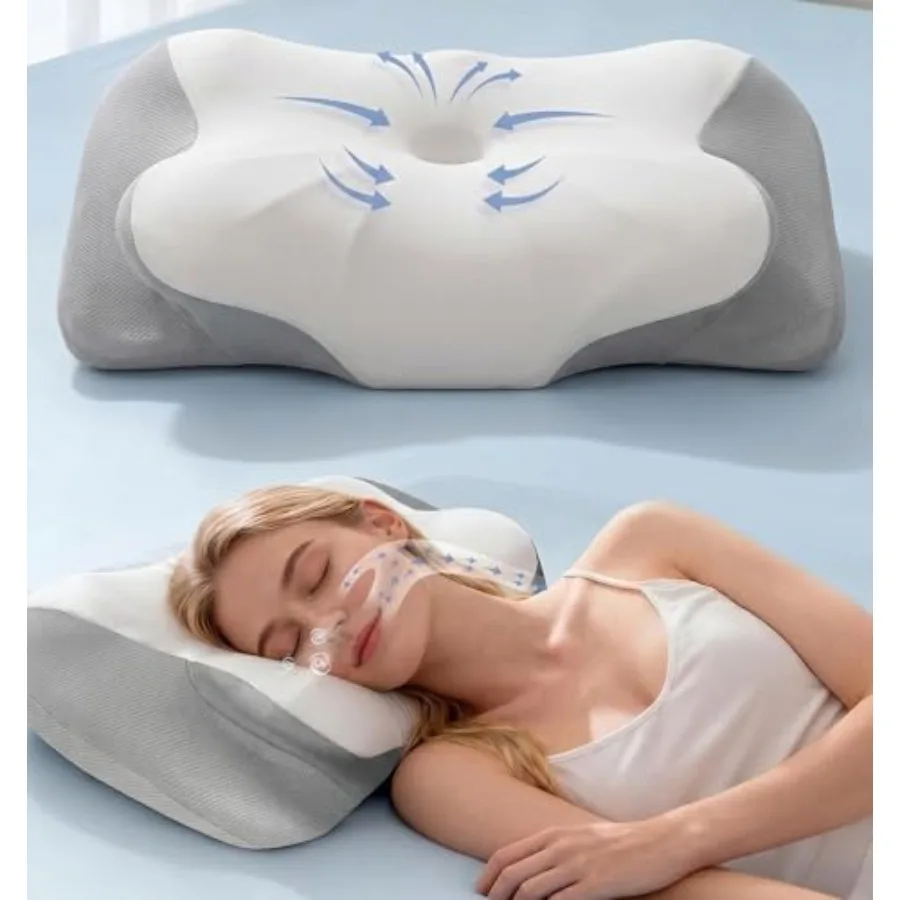 

Neck Support Pillow for Sleeping, Contour Memory Foam Pillows for Neck Pain, Ergonomic Orthopedic Cervical Pillow for Side Back