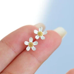 Korean Style Daisy Tulip Flowers Stud Earrings For Women Dropping Oil Earring For Women Girls Pretty Jewelry Gifts