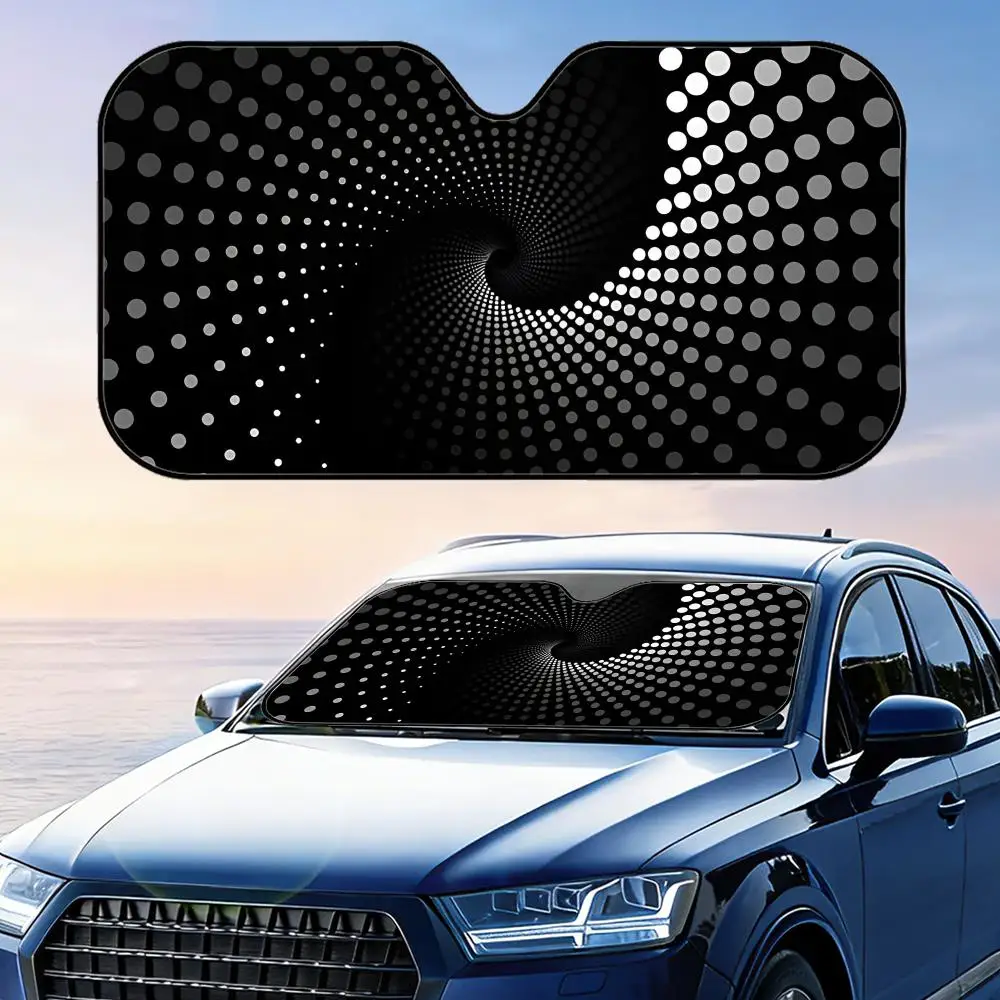 

Modern Circle Line Sun Visor Reusable Aluminum Foil Windshield UV Protection Heat Insulation Cover Sun Visor Shade