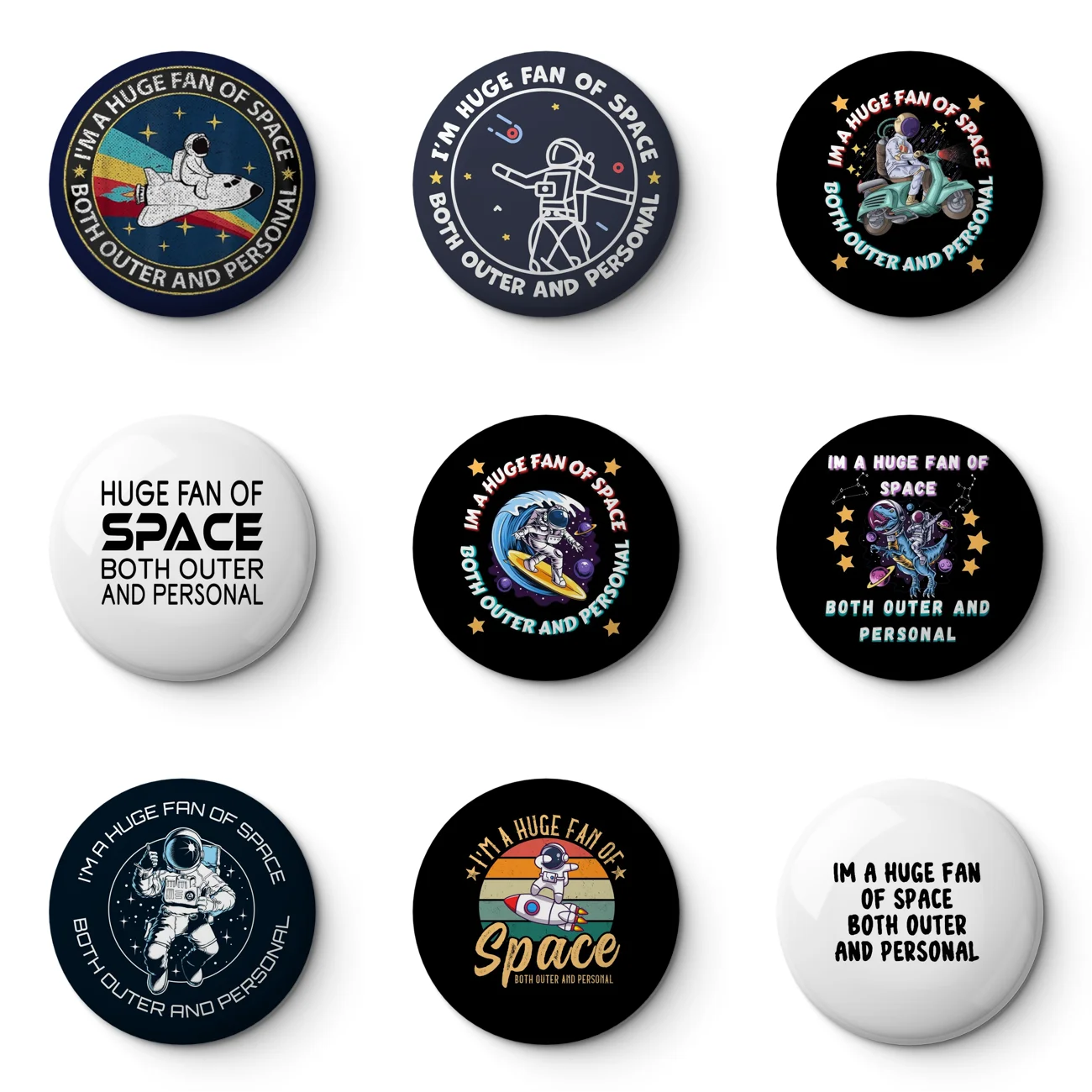 Huge Fan Of Space Both Outer And Personal Funny Soft Button Pin Customizable Metal Decor Women Jewelry Gift Cute Funny Hat Lover