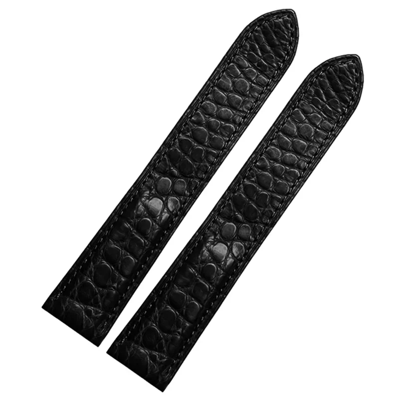 Crocodile Leather Watch Strap for Cartier Tank Solo London Series Polar W5200004 W6701011 Men Women Soft Comfortable Watchband