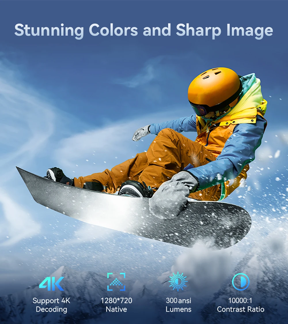 Мини-проектор PROGAGA PG310, 4K, Android 300Ansi, проектор BT5.4 для фильма PG310, умный домашний кинотеатр, портативный проектор для уличного видео