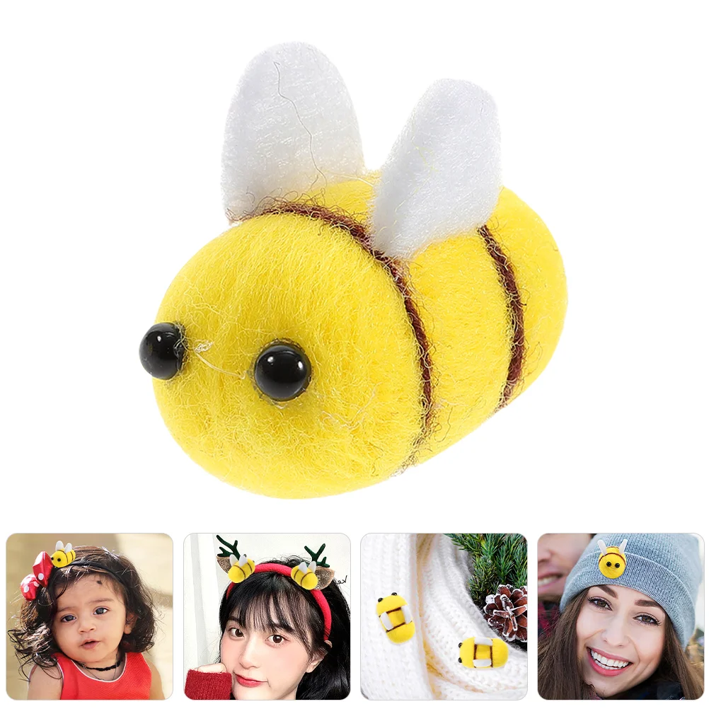 35 Pcs Wool Felt Bee Decor Animals Miniatures Toys Balls Bumble Craft Small Decorative Bees Crafts Clothes Accessories