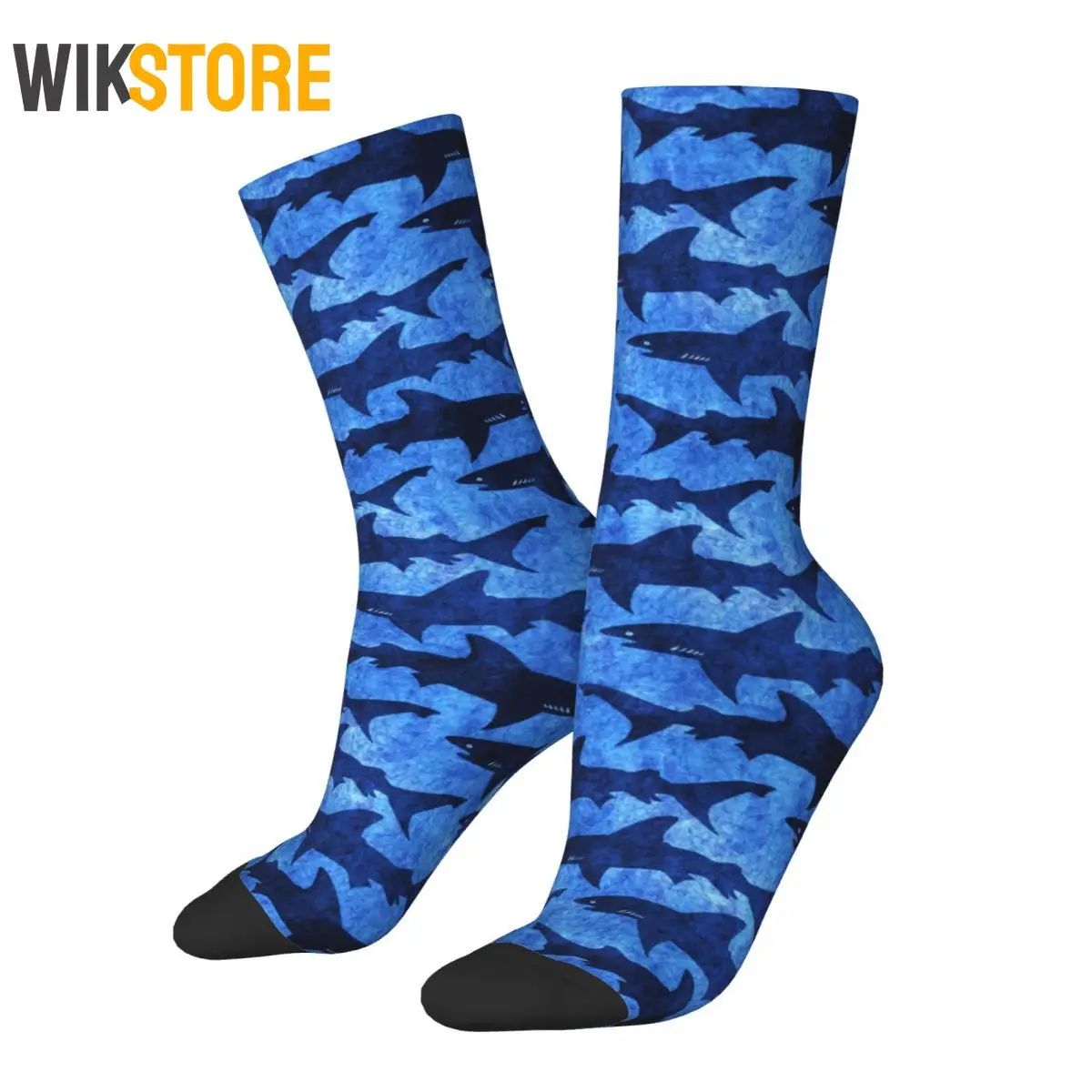 

Fashion Sharks In The Deep Blue Sea Soccer Socks Middle Tube Socks for Women Men Male Non-slip Breathable Cute Sock