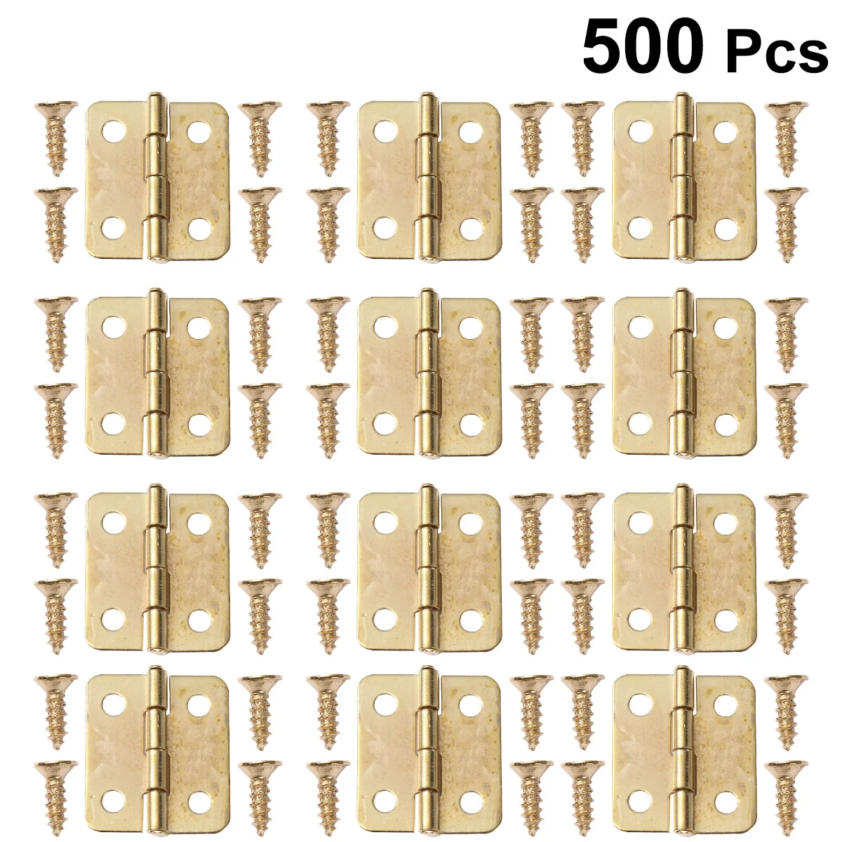

100pcs Iron Hinge Brass Coated Rustproof For Wooden Box Diy Accessories Screws Retro Cabinet Hardware Mini House