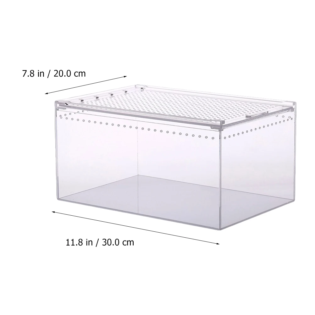 

Leak Proof Reptile Feeding Box Transparent Climbing Pet Container Escape-proof Cover for Turtles Snakes Breeding Case Hygienic