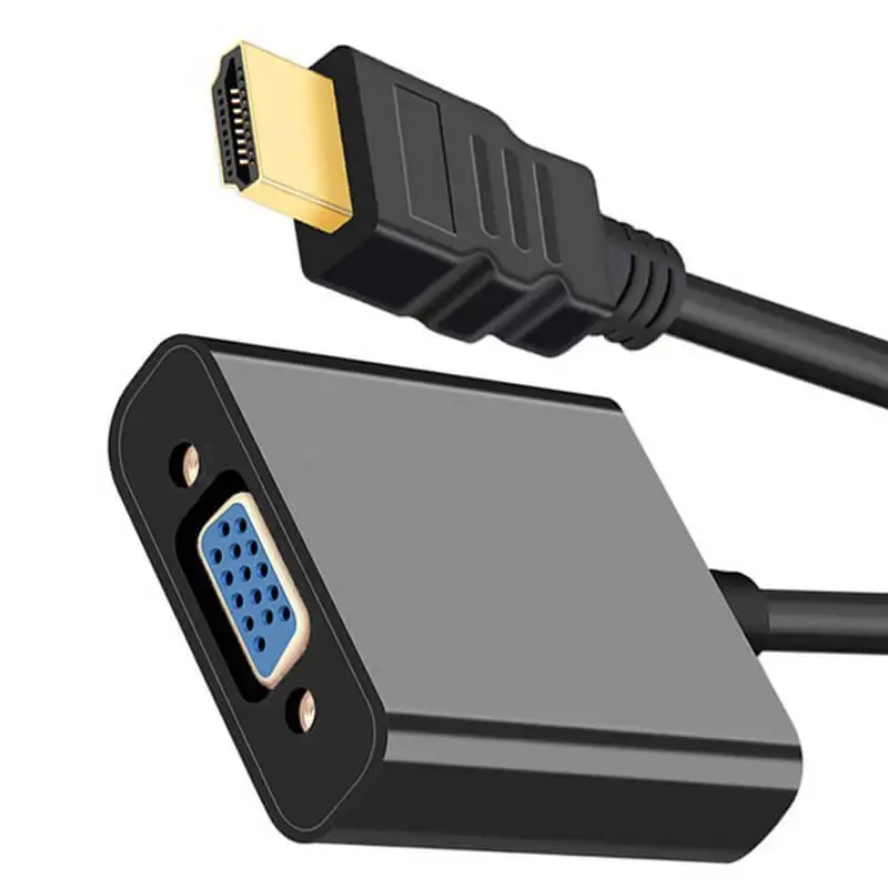 HDMI para Cabo Adaptador VGA, Adaptador de Vídeo HD, Suporta Conversão 1080P, Adequado para Computador, TV, Projetor, Sem Áudio